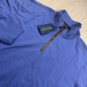 Polo Ralph Lauren Golf 1/4 Zip Pullover Men’s L Blue Stretch Lisle Water Repllnt